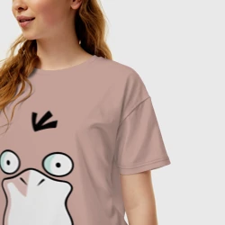 Женская футболка хлопок Oversize Psyduck - фото 2
