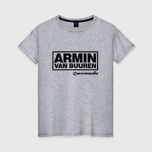 Женская футболка хлопок с принтом Armin van Buuren, вид спереди #2