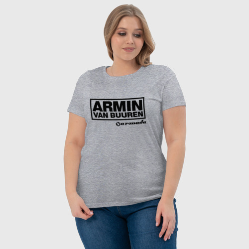Женская футболка хлопок с принтом Armin van Buuren, фото #4