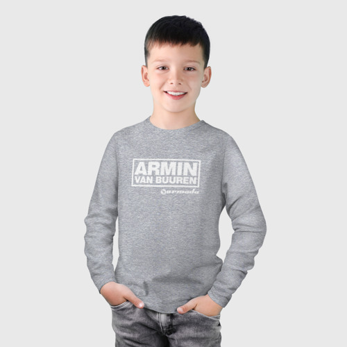 Детский лонгслив хлопок с принтом Armin van Buuren, фото на моделе #1