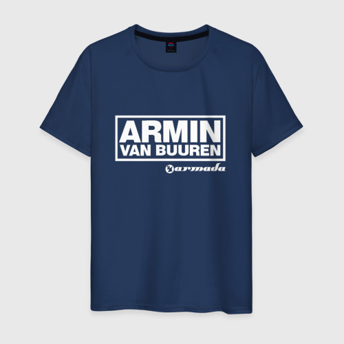 Мужская футболка из хлопка с принтом Armin van Buuren, вид спереди №1