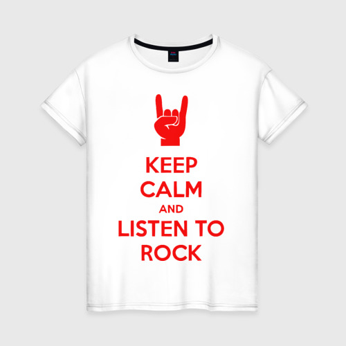 Женская футболка хлопок Keep, calm,rock