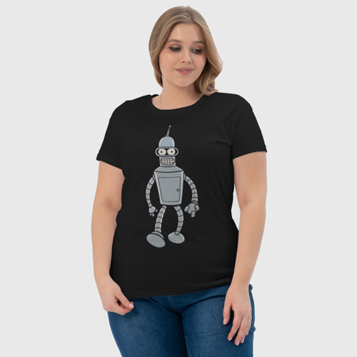 Женская футболка хлопок Bender color, цвет черный - фото 6