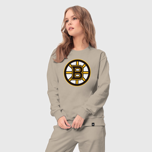 Женский костюм хлопок с принтом Boston Bruins, вид сбоку #3