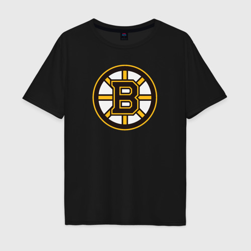 Мужская футболка хлопок Oversize с принтом Boston Bruins, вид спереди #2