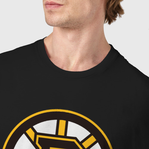 Мужская футболка хлопок Boston Bruins, цвет черный - фото 6