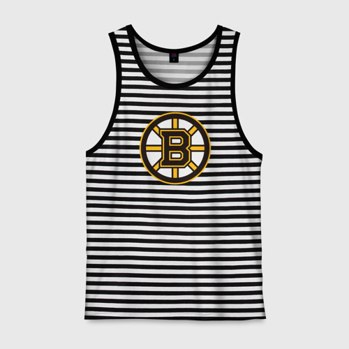 Мужская майка хлопок Boston Bruins, цвет черная тельняшка