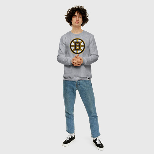 Мужской свитшот хлопок с принтом Boston Bruins, вид сбоку #3