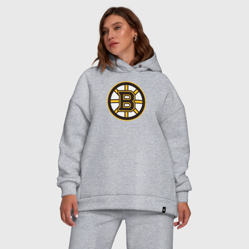 Женский костюм хлопок Oversize с принтом Boston Bruins, фото #5