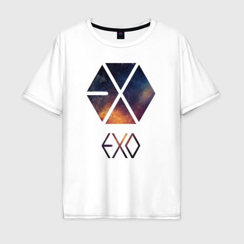 Мужская футболка хлопок Oversize EXO, цвет белый