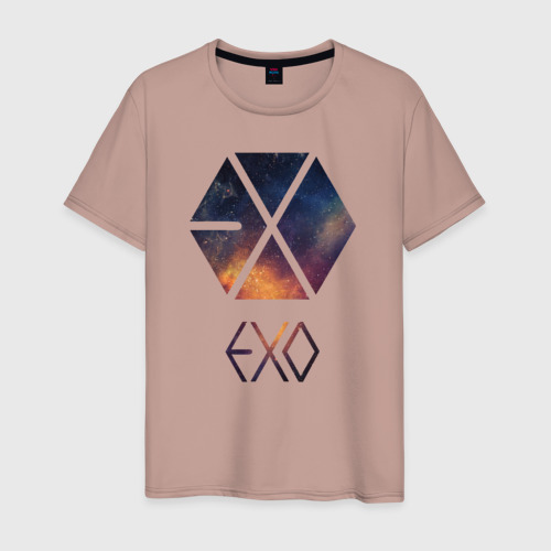 Мужская футболка хлопок EXO, цвет пыльно-розовый