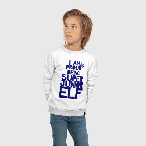 Детский свитшот хлопок Superjunior elf, цвет белый - фото 5
