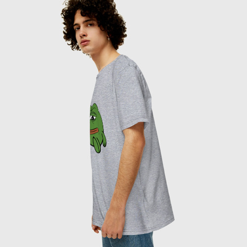 Мужская футболка хлопок Oversize с принтом Грустняш, вид сбоку #3