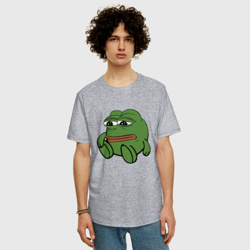 Мужская футболка хлопок Oversize с принтом Грустняш, фото на моделе #1