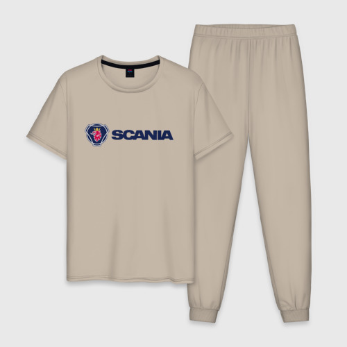 Мужская пижама хлопок Scania, цвет миндальный