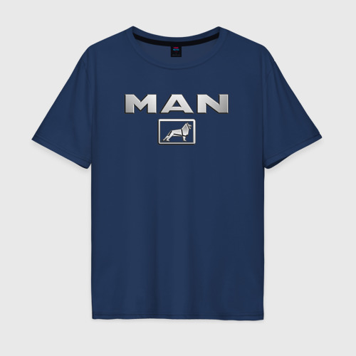 Мужская футболка хлопок Oversize с принтом MAN, вид спереди #2