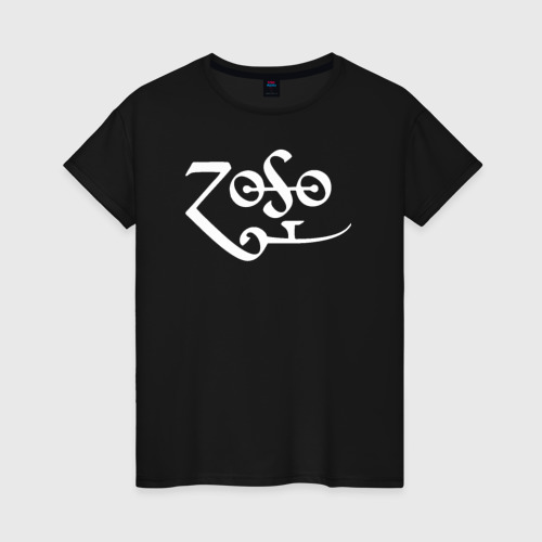 Женская футболка хлопок Led Zeppelin, цвет черный