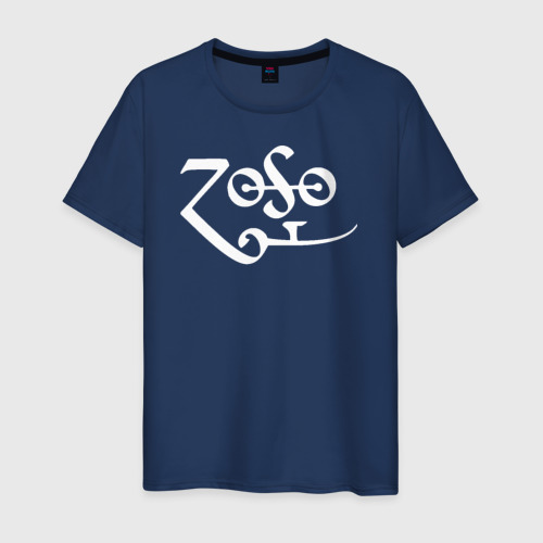 Мужская футболка хлопок Led Zeppelin, цвет темно-синий