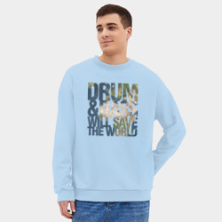 Мужской свитшот oversize без начеса хлопок Drum&Bass Will Save The World - фото 2