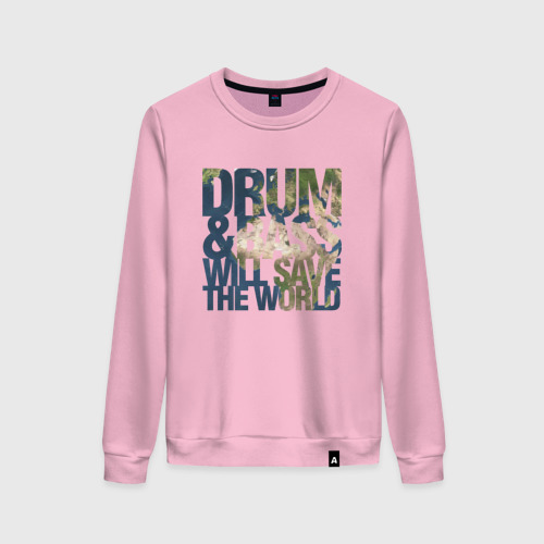 Женский свитшот хлопок Drum&Bass Will Save The World, цвет светло-розовый