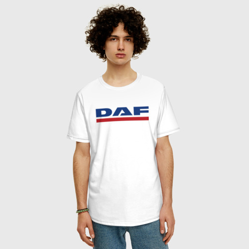 Мужская футболка хлопок Oversize DAF, цвет белый - фото 3