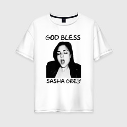 Саша Грей – Женская футболка хлопок Oversize с принтом купить со скидкой в -16%