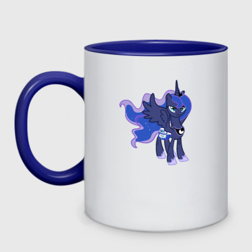 Кружка двухцветная Princess Luna, цвет белый + синий