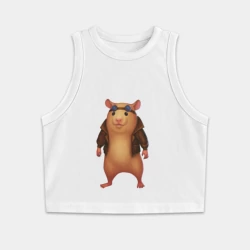 Женская укороченная майка-топ хлопок Хомяк