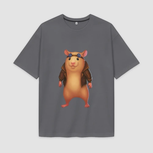 Мужская футболка Oversize хлопок premium Хомяк