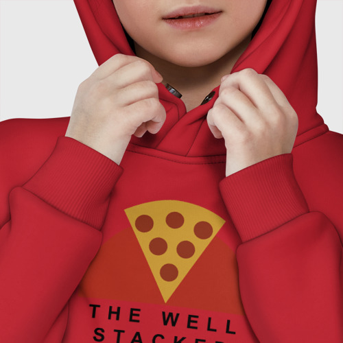 Детское худи Oversize хлопок The Well Stacked Pizza, цвет красный - фото 7