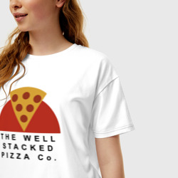 Женская футболка хлопок Oversize The Well Stacked Pizza - фото 2