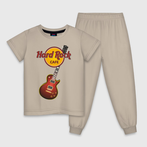Детская пижама хлопок Hard Rock cafe, цвет миндальный