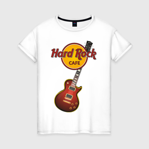 Женская футболка хлопок Hard Rock cafe, цвет белый