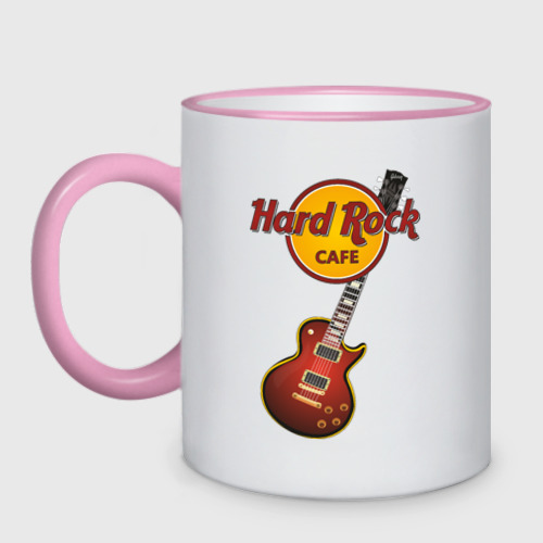 Кружка двухцветная с принтом Hard Rock cafe, вид спереди #2