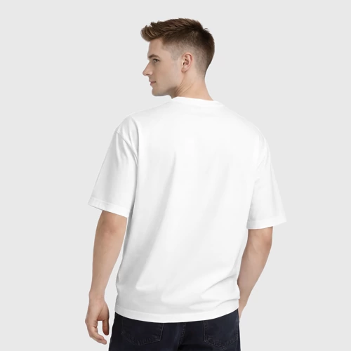 Мужская футболка хлопок Oversize с принтом Hard Rock cafe, вид сзади #2