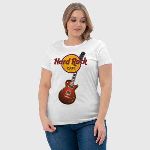 Женская футболка хлопок Hard Rock cafe, цвет белый - фото 6