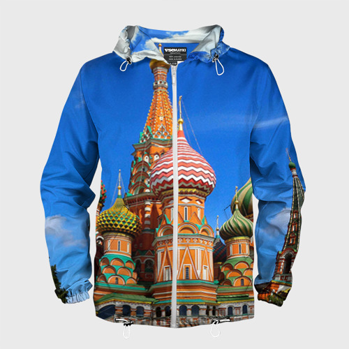 Мужская ветровка 3D Храм Василия Блаженного Фото 01 Мужская ветровка 3D Храм Василия Блаженного Фото 01