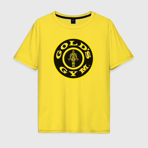 Мужская футболка хлопок Oversize Gold's gym, цвет желтый