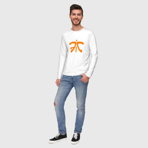 Мужской лонгслив хлопок Fnatic Collection, цвет белый - фото 5