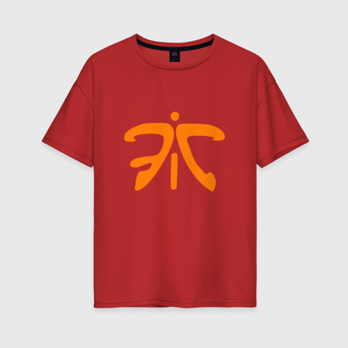 Женская футболка хлопок Oversize Fnatic Collection, цвет красный