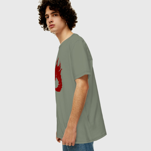 Мужская футболка хлопок Oversize с принтом Шайкан, вид сбоку #3