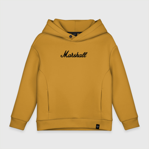 Детское худи Oversize хлопок Marshall logo, цвет горчичный