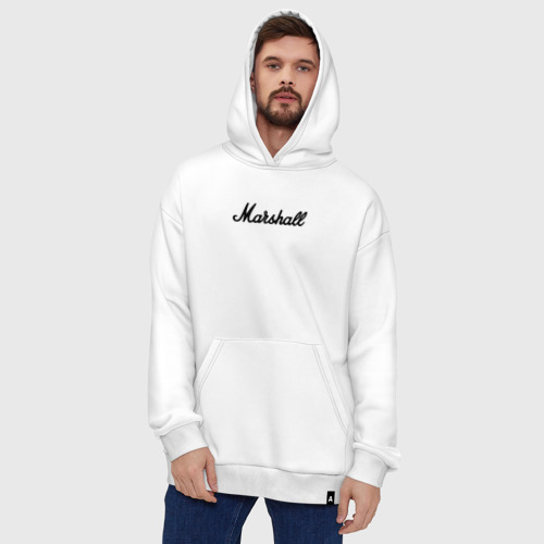 Худи SuperOversize хлопок Marshall logo, цвет белый - фото 5