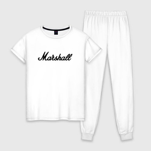 Женская пижама хлопок Marshall logo, цвет белый