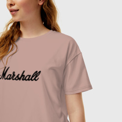 Женская футболка хлопок Oversize Marshall logo - фото 2