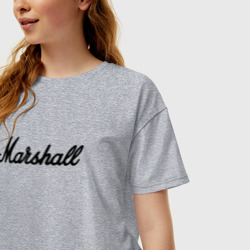 Женская футболка хлопок Oversize Marshall logo - фото 2