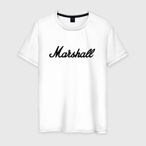 Мужская футболка хлопок Marshall logo, цвет белый