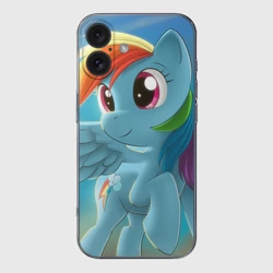 Чехол для iPhone 16 силиконовый с защитой камеры My littlle pony