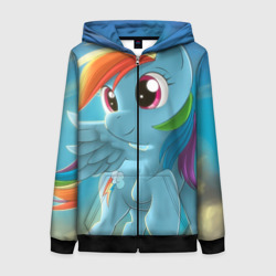 Женская толстовка 3D на молнии My littlle pony