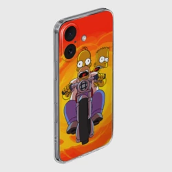 Чехол для iPhone 16 силиконовый с защитой камеры Симпсоны на байке - фото 2